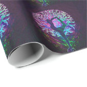 Papier Cadeau Arc-en-ciel de paix d'arbre de yoga (Coin rond)