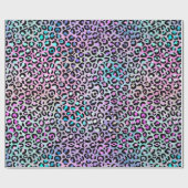 Papier Cadeau Arc-en-ciel Dégradé et points de léopard (Plat)