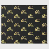 Papier Cadeau Arc-en-ciel doré et noir (Plat)