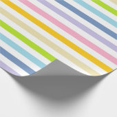 Papier Cadeau Arc-en-ciel en pastel et rayures blanches (Coin)