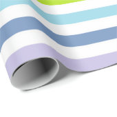 Papier Cadeau Arc-en-ciel en pastel et rayures blanches (Coin rond)