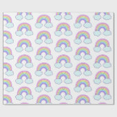 Papier Cadeau Arc-en-ciel en pastel mignon (Plat)
