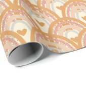 Papier Cadeau Arc-en-ciel Enfants enveloppant papier mignon colo (Coin rond)