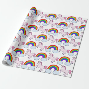Papier Cadeau Arc-en-ciel et licorne mignons