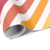 Papier Cadeau Arc en ciel et rayures blanches (Coin rond)