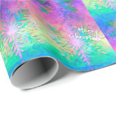 Papier Cadeau Arc-en-ciel Fractale Cravate-Dye Flocon de neige J (Coin rond)