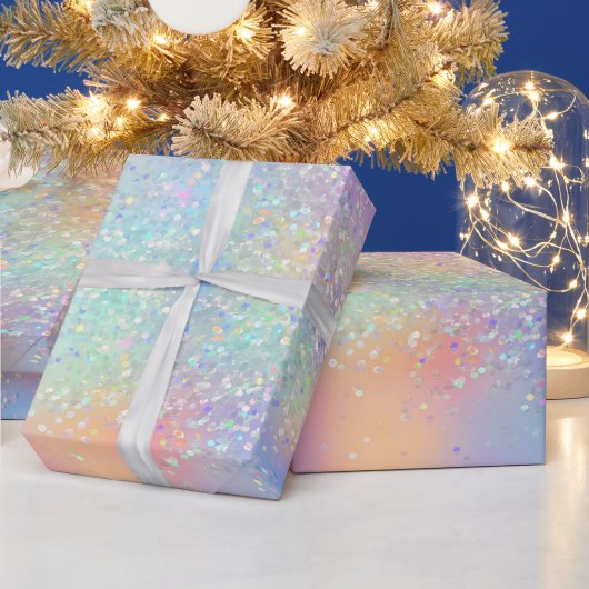 Papier Cadeau Arc-en-ciel Iridescente huile et Parties scintilla (Vacances)