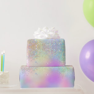 Papier Cadeau Arc-en-ciel Iridescente huile et Parties scintilla