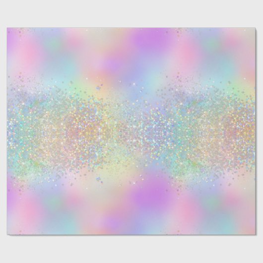 Papier Cadeau Arc-en-ciel Iridescente huile et Parties scintilla (Plat)