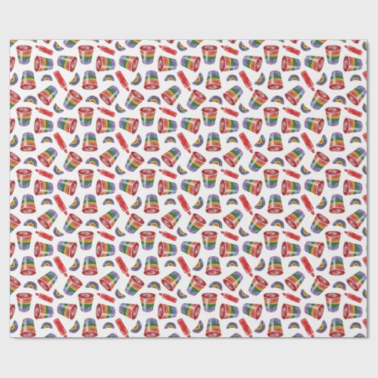Papier Cadeau Arc-en-ciel Jelly Tirages papier enveloppant (Plat)