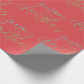 Papier Cadeau Arc en ciel Joyeux Noël Belle Cerise Rouge (Coin)