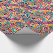 Papier Cadeau Arc-en-ciel lumineux Paisley (Coin)