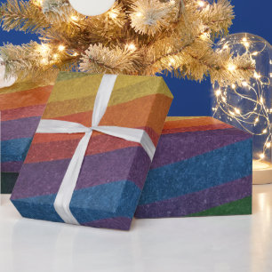 Papier Cadeau Arc-en-ciel métallisé inspiré simple et élégant