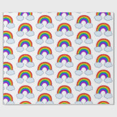 Papier Cadeau Arc-en-ciel mignon (Plat)