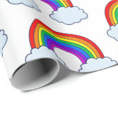 Papier Cadeau Arc-en-ciel mignon (Coin rond)