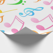 Papier Cadeau Arc-en-ciel - Notes musicales enveloppant du papie (Coin)