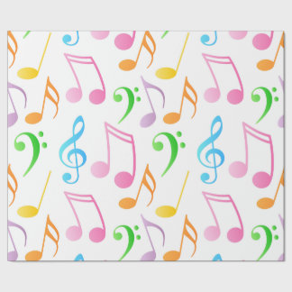 Papier Cadeau Arc-en-ciel - Notes musicales enveloppant du papie