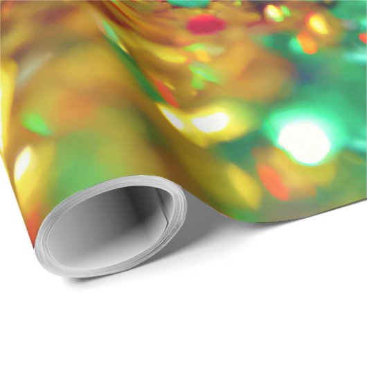 Papier Cadeau arc-en-ciel parties scintillant (Coin rond)