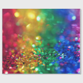 Papier Cadeau arc-en-ciel parties scintillant (Plat)