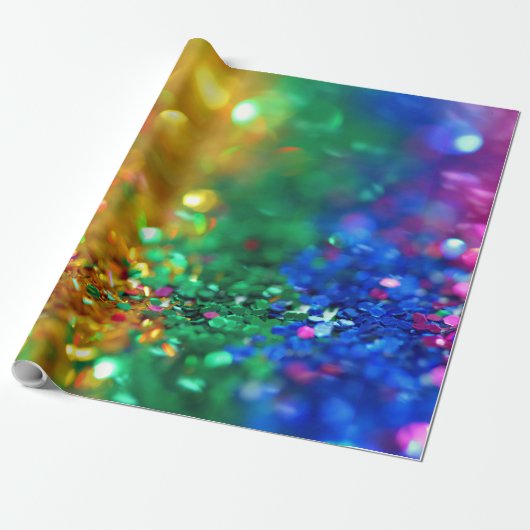 Papier Cadeau arc-en-ciel parties scintillant (Déroulé)