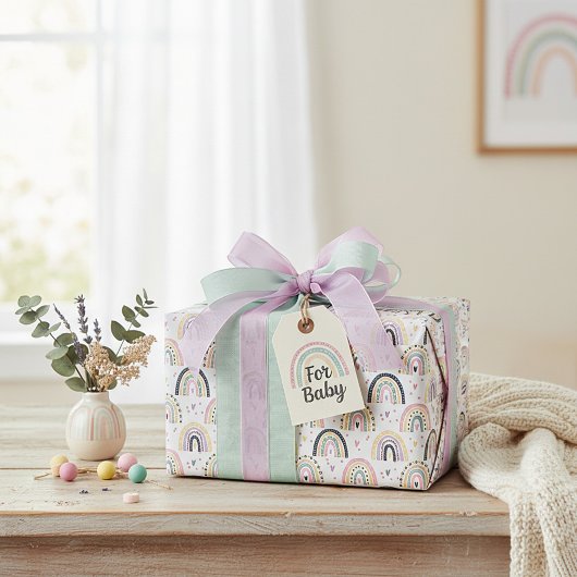 Papier Cadeau Arc-en-ciel pastel mignon
