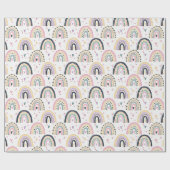 Papier Cadeau Arc-en-ciel pastel mignon (Plat)