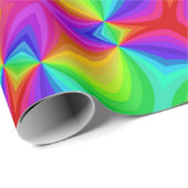 Papier Cadeau Arc-en-ciel psychédélique (Coin rond)