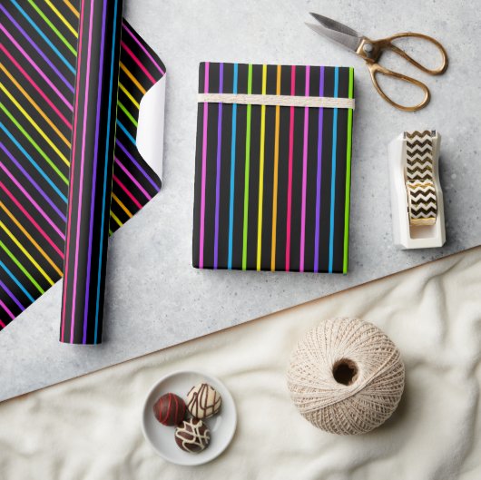 Papier cadeau Arc-en-ciel rayé 8.2 (Artisanat)