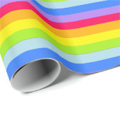 Papier Cadeau Arc-en-ciel rayures à motif de couleur vive (Coin rond)