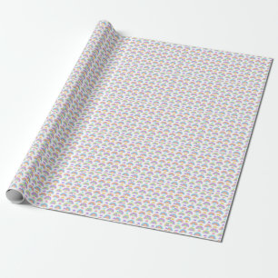 Papier Cadeau Arc-en-ciel rose, lavande et jaune minimal