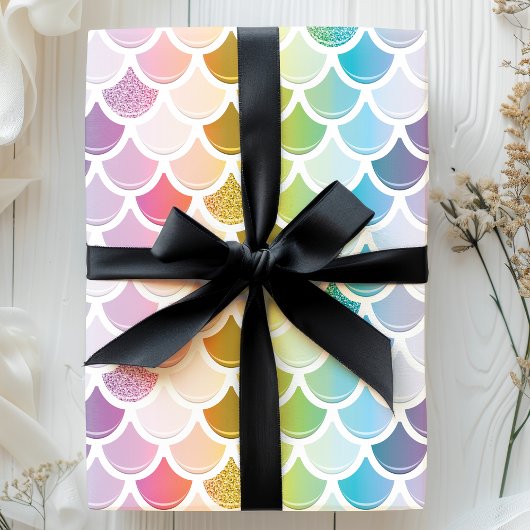 Papier Cadeau Arc-en-ciel Sirène Motif marin mignon