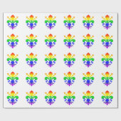 Papier Cadeau Arc-en-ciel stylisé Fleur de Lis (Plat)