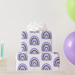 Papier Cadeau Arc-en-ciel violet et noir Chauves-souris Hallowee