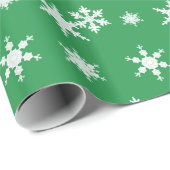 Papier Cadeau Arc vert nommé fait sur commande d'or de flocons (Coin rond)