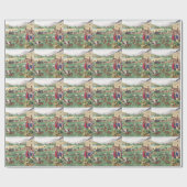 Papier Cadeau Arche de Noé avec des animaux (Plat)