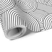 Papier Cadeau Arche géométrique moderne du milieu du siècle Noir (Coin rond)