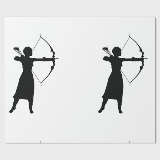 Papier Cadeau Archer Femme Silhouette Thunder_Cove (Plat)