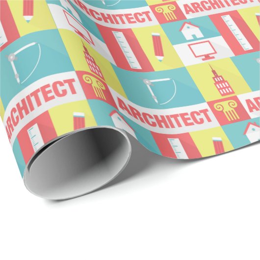 Papier Cadeau Architecte Professionnel Iconique Conçu (Coin rond)