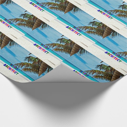 Papier Cadeau Architecte retraité, amusement de plage (Coin)