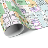 Papier Cadeau Architectural Multistory Building Floor Layout  (Coin rond)