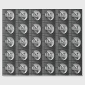 Papier Cadeau Architecture circulaire et lignes Photo noir et bl (Plat)