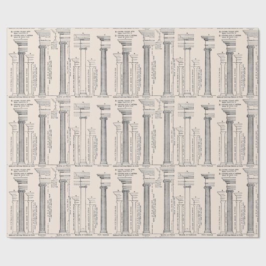 Papier Cadeau Architecture classique Papier d'emballage de Noël (Plat)