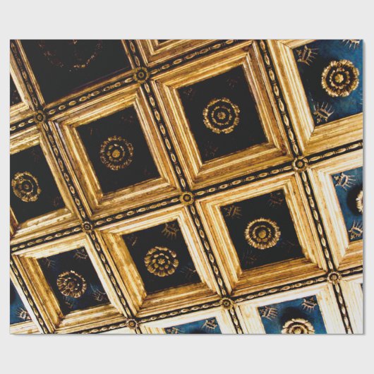 Papier Cadeau Architecture noire et or (Plat)