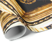 Papier Cadeau Architecture noire et or (Coin rond)