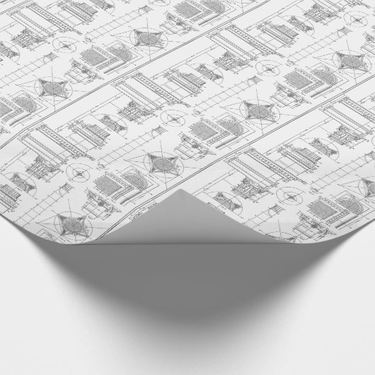 Papier Cadeau Architecture vintage (Coin)