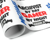 Papier Cadeau Archiviste Gamer (Coin rond)