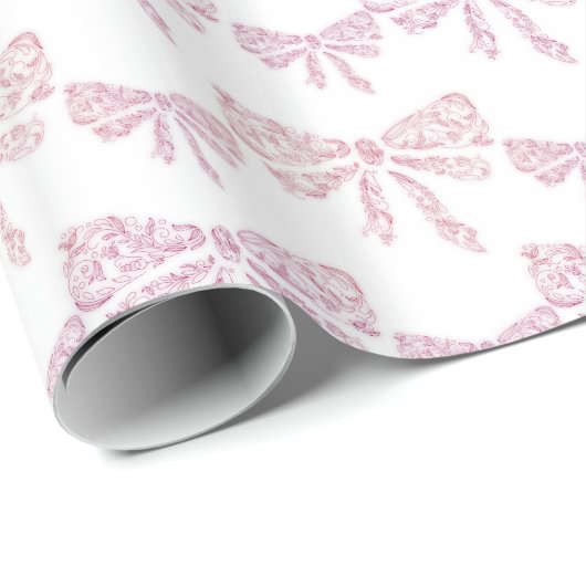 Papier Cadeau arcs de rose (Coin rond)