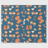 Papier Cadeau Arcs d'Halloween orange et noir (Plat)