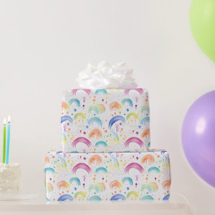 Papier Cadeau Arcs-en-ciel et fleurs de couleur arc-en-ciel