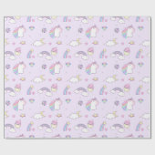 Papier Cadeau Arcs-en-ciel et licornes (Plat)